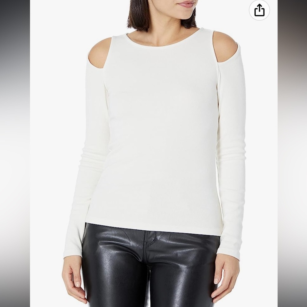 Velvet by Graham & Spencer Women's Emma Rib Cold Shoulder Top Size Small NWOT